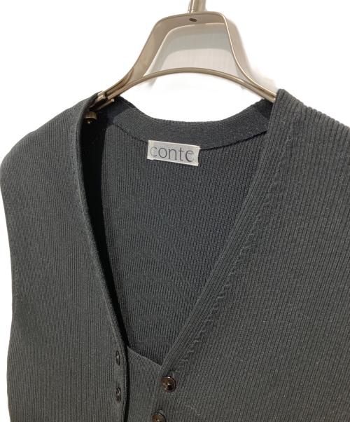 Conte（コンテ）Conte (コンテ) フロントボタン リブ ベスト ブラック サイズ:Freeの古着・服飾アイテム