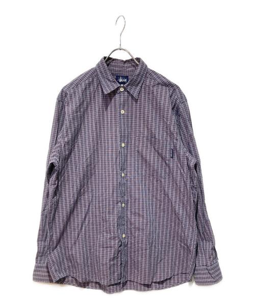 stussy（ステューシー）stussy (ステューシー) チェックシャツ ブルー サイズ:Ｍの古着・服飾アイテム
