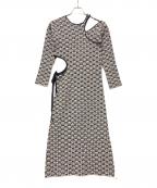 AMBERGLEAMアンバーグリーム）の古着「ジャガードニットアートドレス」｜ジオメトリー(ブラック)