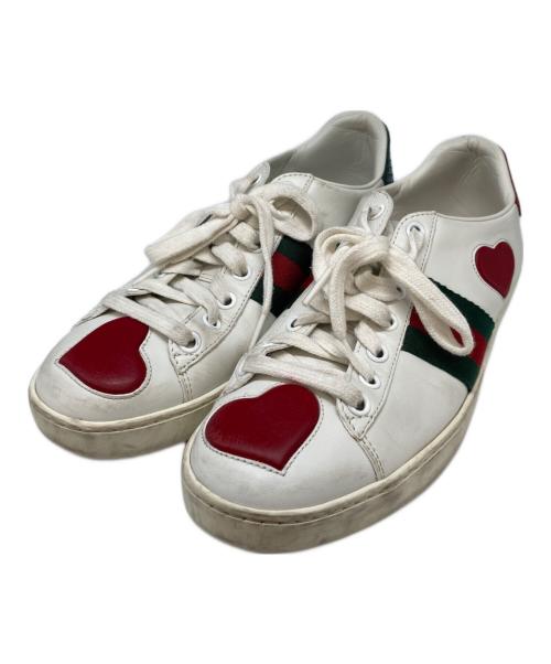 GUCCI（グッチ）GUCCI (グッチ) Ace ローカットスニーカー ホワイト サイズ:351/2の古着・服飾アイテム