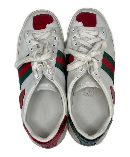 GUCCI（グッチ）GUCCI (グッチ) Ace ローカットスニーカー ホワイト サイズ:351/2の古着・服飾アイテム