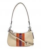 COACHコーチ）の古着「テリ ミニ クロスボディバッグ・ストライプ」｜アイボリー