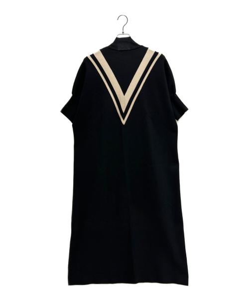 LE PHIL（ル フィル）LE PHIL (ル フィル) ラインオーバーワンピース ブラック サイズ:1の古着・服飾アイテム