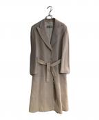 MaxMaraマックスマーラ）の古着「アンゴラシルクブレンド ベルテッドチェスターロングコート」｜ベージュ