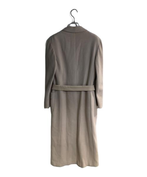 MaxMara（マックスマーラ）MaxMara (マックスマーラ) アンゴラシルクブレンド ベルテッドチェスターロングコート ベージュ サイズ:40の古着・服飾アイテム
