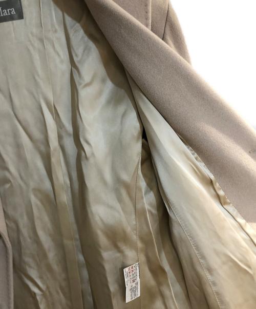 MaxMara（マックスマーラ）MaxMara (マックスマーラ) アンゴラシルクブレンド ベルテッドチェスターロングコート ベージュ サイズ:40の古着・服飾アイテム
