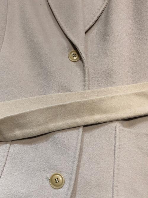 MaxMara（マックスマーラ）MaxMara (マックスマーラ) アンゴラシルクブレンド ベルテッドチェスターロングコート ベージュ サイズ:40の古着・服飾アイテム