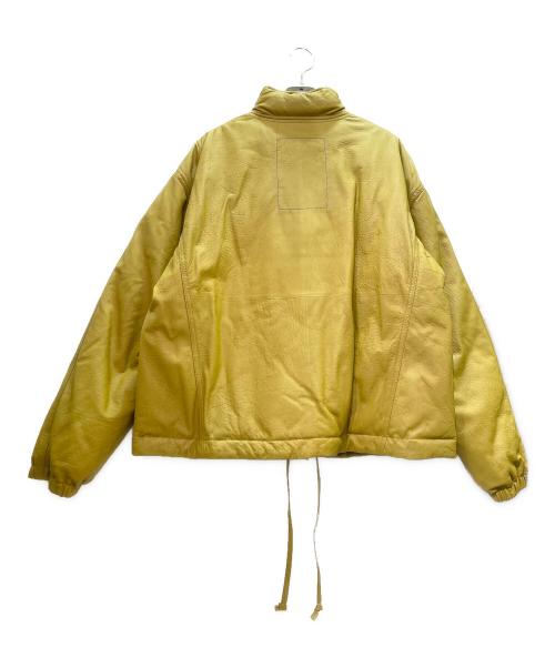BURBERRY（バーバリー）BURBERRY (バーバリー) LEATHER DOWN BLOUSON/レザーダウンブルゾン イエロー サイズ:Ｍの古着・服飾アイテム