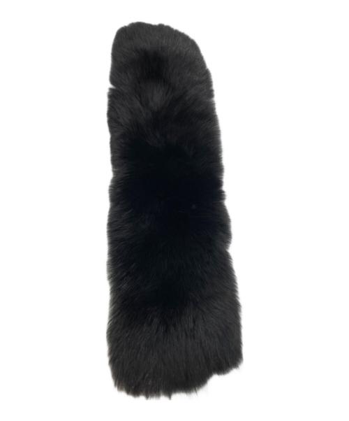 GUCCI（グッチ）GUCCI (グッチ) フォックスファーシルクスカーフティペット ブラック×グリーンの古着・服飾アイテム