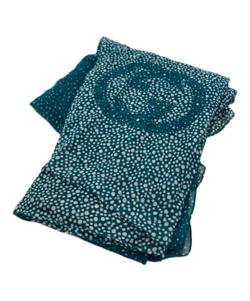 GUCCI（グッチ）GUCCI (グッチ) フォックスファーシルクスカーフティペット ブラック×グリーンの古着・服飾アイテム