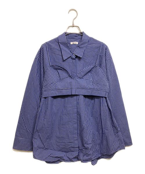 FRAY ID（フレイ アイディー）FRAY ID (フレイ アイディー) ビスチェコンビシャツ ブルー サイズ:Fの古着・服飾アイテム