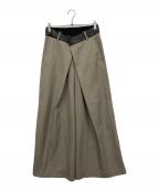 STUDIOUSステュディオス）の古着「Leather Belted Trousers」｜ベージュ