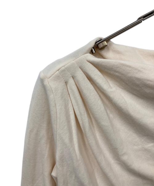 polaura（ポロ―ラ）polaura (ポロ―ラ) アシンメトリードレープロングスリーブトップス アイボリー サイズ:Fの古着・服飾アイテム