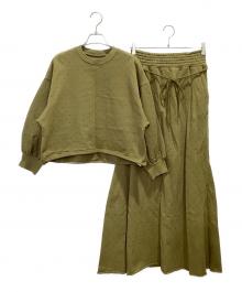 Ameri（アメリ）の古着「GLOSSY SWEAT SET UP DRESS」｜カーキ