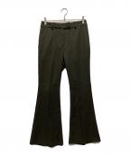 CLANEクラネ）の古着「BACK PLEATS FLARE PANTS」｜カーキ