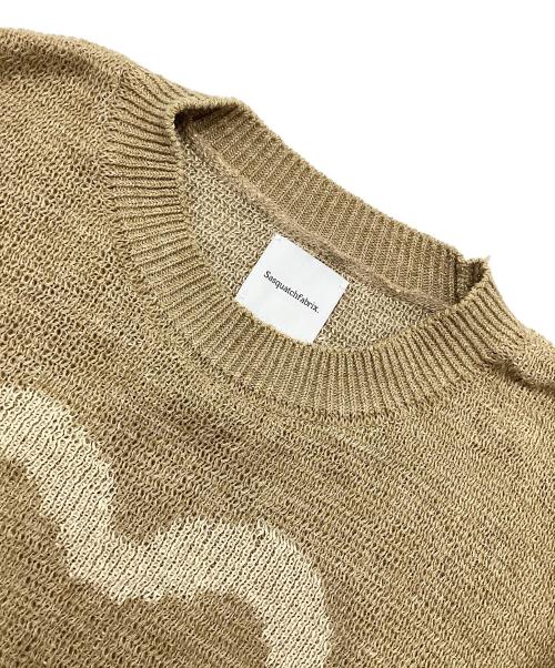 SASQUATCHfabrix.（サスクワッチファブリックス）SASQUATCHfabrix. (サスクワッチファブリックス) CALLIGRAPHIC LOVE & PEACE KNIT ベージュ サイズ:Mの古着・服飾アイテム