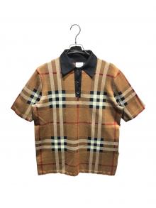 BURBERRY（バーバリー）の古着「シルクブレンドポロシャツ」｜ブラウン