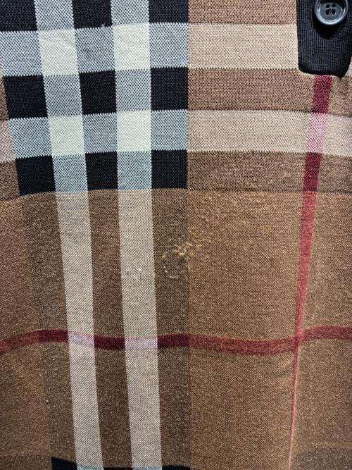 BURBERRY（バーバリー）BURBERRY (バーバリー) シルクブレンドポロシャツ ブラウン サイズ:Mの古着・服飾アイテム