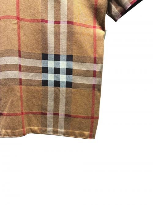 BURBERRY（バーバリー）BURBERRY (バーバリー) シルクブレンドポロシャツ ブラウン サイズ:Mの古着・服飾アイテム