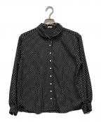 IENAイエナ）の古着「フリルネックブラウス」｜ブラック