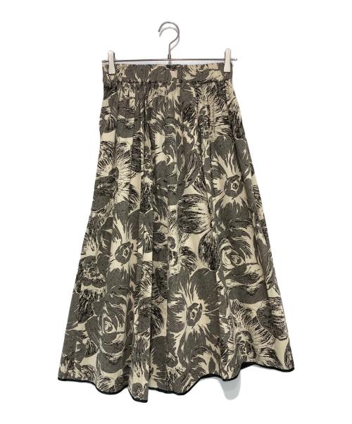 Sov.（ソブ）Sov. (ソブ) コットングログラン花柄スカート ベージュ サイズ:36の古着・服飾アイテム