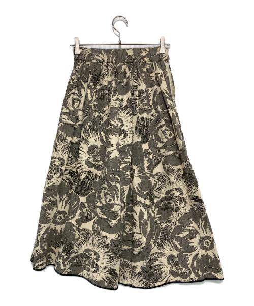 Sov.（ソブ）Sov. (ソブ) コットングログラン花柄スカート ベージュ サイズ:36の古着・服飾アイテム