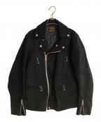 COOTIEクーティー）の古着「スウェードライダースジャケット」｜ブラック