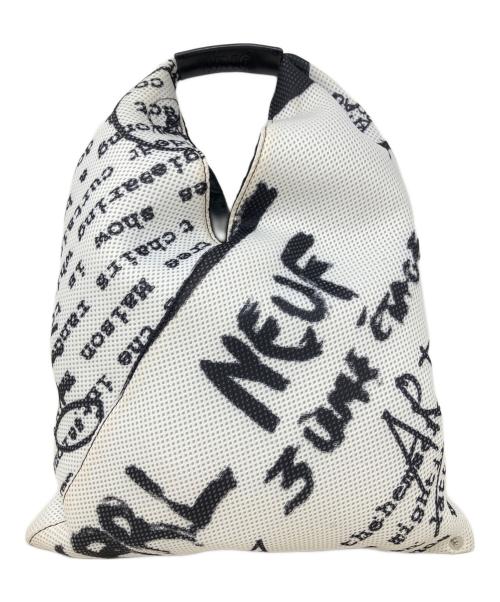MM6 Maison Margiela（エムエムシックスメゾンマルジェラ）MM6 Maison Margiela (エムエムシックスメゾンマルジェラ) JAPANESE SMALL BAG IN PRINTED MESH ホワイト×ブラックの古着・服飾アイテム