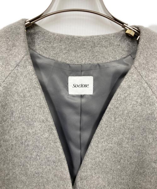 SO CLOSE（ソー クロース）SO CLOSE (ソー クロース) カシミヤコート グレー サイズ:Mの古着・服飾アイテム