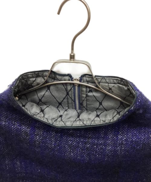 Marc by Marc Jacobs（マークバイマークジェイコブス）Marc by Marc Jacobs (マークバイマークジェイコブス) ウールナイロンチェックワンピース ネイビー サイズ:4の古着・服飾アイテム