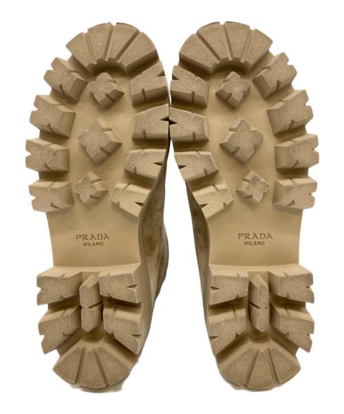 PRADA（プラダ）PRADA (プラダ) スエード ジップブーティー サンドベージュ サイズ:36 1/2の古着・服飾アイテム