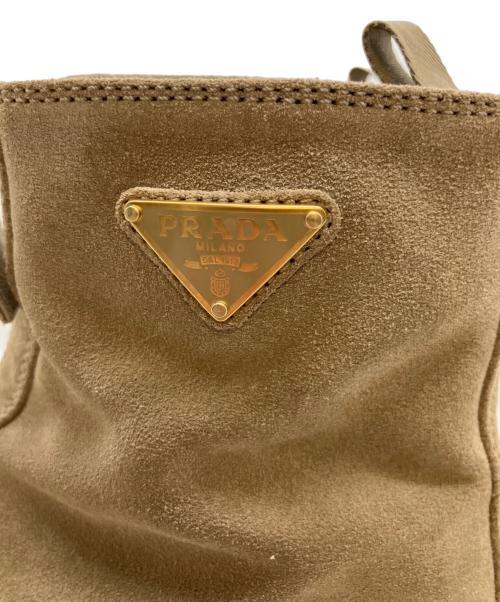 PRADA（プラダ）PRADA (プラダ) スエード ジップブーティー サンドベージュ サイズ:36 1/2の古着・服飾アイテム