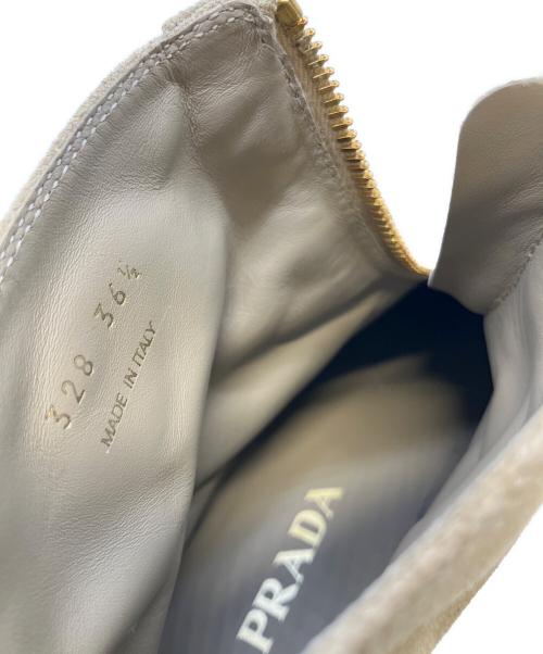 PRADA（プラダ）PRADA (プラダ) スエード ジップブーティー サンドベージュ サイズ:36 1/2の古着・服飾アイテム
