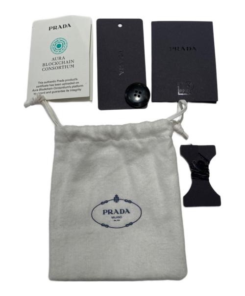 PRADA（プラダ）PRADA (プラダ) 杢糸ウールブレンド カーディガン ダークブラウン/ネイビー サイズ:40の古着・服飾アイテム