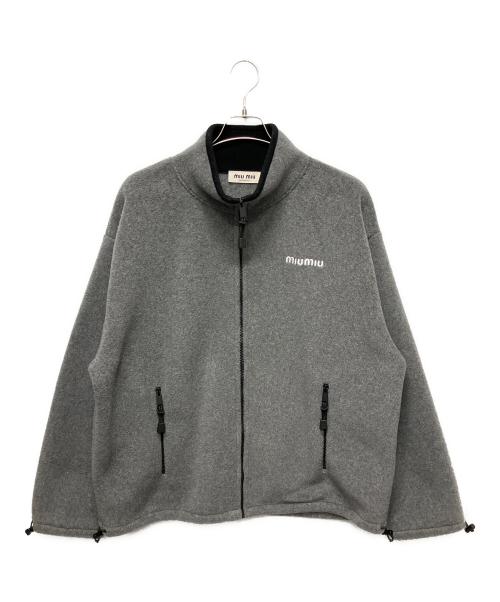 MIU MIU（ミュウミュウ）MIU MIU (ミュウミュウ) フリース スウェットシャツ　MJL042 S000 15V3 グレー サイズ:Sの古着・服飾アイテム