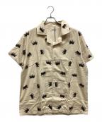 MAHALマハル）の古着「ビーズエンブロイダリーシャツ」｜ベージュ