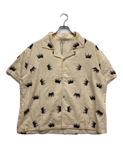 MAHAL（マハル）MAHAL (マハル) ビーズエンブロイダリーシャツ ベージュ サイズ:SIZE1の古着・服飾アイテム