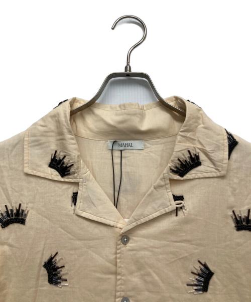 MAHAL（マハル）MAHAL (マハル) ビーズエンブロイダリーシャツ ベージュ サイズ:SIZE1の古着・服飾アイテム