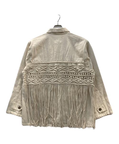 MAHAL（マハル）MAHAL (MAHAL) ハンドクロシェットジャケット ベージュ サイズ:FREEの古着・服飾アイテム