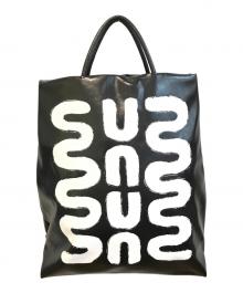 LAYAS×Radiate（レイヤーズ×ラディエイト）の古着「WHITE CIRCLE PAINT TOTE BAG」｜ブラック