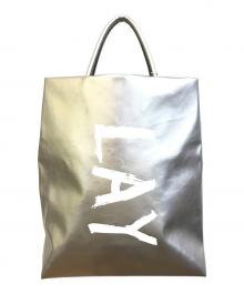 LAYAS×Radiate（レイヤーズ×ラディエイト）の古着「PAINT LOGO TOTE BAG」｜シルバー