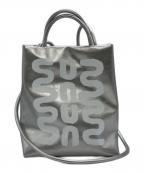 LAYAS×Radiateレイヤーズ×ラディエイト）の古着「WHITE CIRCLE PAINT MINI TOTE BAG」｜シルバー