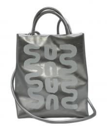 LAYAS×Radiate（レイヤーズ×ラディエイト）の古着「WHITE CIRCLE PAINT MINI TOTE BAG」｜シルバー