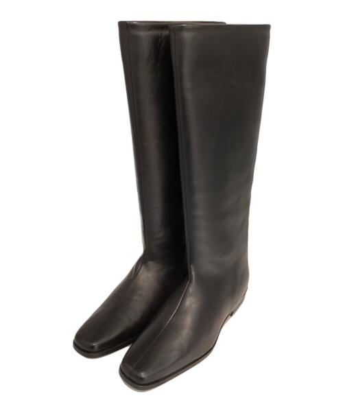 GRAIN（グレイン）GRAIN (グレイン) ポインテッド ツツガタロングブーツ ブラック サイズ:SIZE 37の古着・服飾アイテム