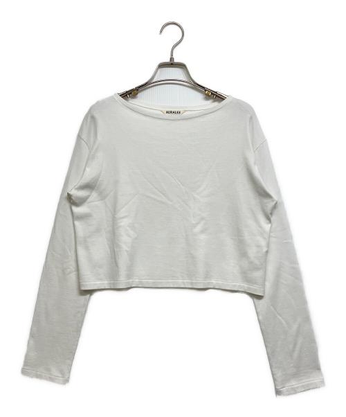 AURALEE（オーラリー）AURALEE (オーラリー) PIMA COTTON JERSEY BOAT NECK P/O ホワイトの古着・服飾アイテム