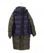 sacaiサカイ）の古着「ドッキングナイロンダウンコート」｜ネイビー×カーキ