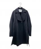 ENFOLDエンフォルド）の古着「ウールサイドスリットリバーコート」｜ブラック