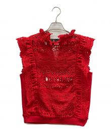 Hysteric Glamour（ヒステリックグラマー）の古着「HYSTERIC LOGO LACE ノースリーブ」｜レッド