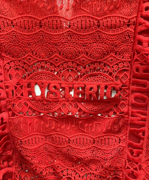 Hysteric Glamour（ヒステリックグラマー）Hysteric Glamour (ヒステリックグラマー) HYSTERIC LOGO LACE ノースリーブ レッド サイズ:Freeの古着・服飾アイテム