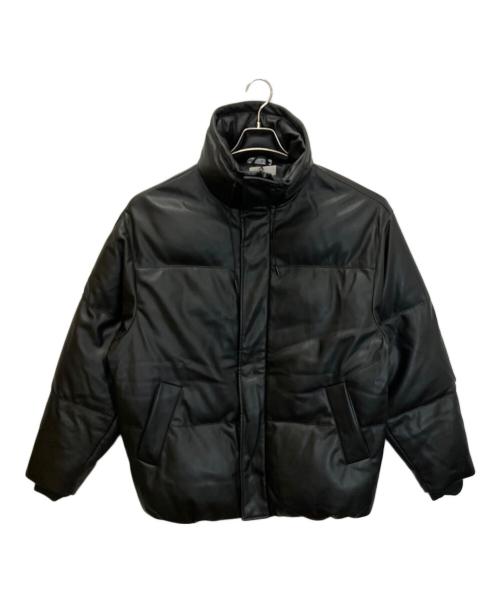 ZARA（ザラ）ZARA (ザラ) シンセティックレザー中綿ジャケット ブラック サイズ:Lの古着・服飾アイテム